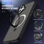 For iPhone 16 Skin-feel MagSafe Holder PC Hybrid TPU Phone Case(Black) - Image 5