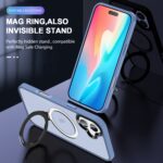 For iPhone 16 Skin-feel MagSafe Holder PC Hybrid TPU Phone Case(Blue) - Image 4