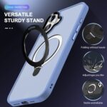 For iPhone 16 Skin-feel MagSafe Holder PC Hybrid TPU Phone Case(Blue) - Image 5