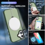 For iPhone 16 Skin-feel MagSafe Holder PC Hybrid TPU Phone Case(Green) - Image 3