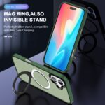 For iPhone 16 Skin-feel MagSafe Holder PC Hybrid TPU Phone Case(Green) - Image 4