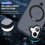 For iPhone 16 Skin-feel MagSafe Holder PC Hybrid TPU Phone Case(Dark Blue) - Image 2