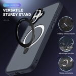 For iPhone 16 Skin-feel MagSafe Holder PC Hybrid TPU Phone Case(Dark Blue) - Image 5