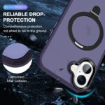 For iPhone 16 Skin-feel MagSafe Holder PC Hybrid TPU Phone Case(Dark Purple) - Image 2