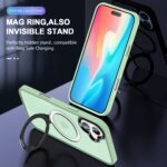 For iPhone 16 Skin-feel MagSafe Holder PC Hybrid TPU Phone Case(Matcha Green) - Image 4