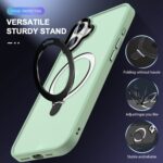 For iPhone 16 Skin-feel MagSafe Holder PC Hybrid TPU Phone Case(Matcha Green) - Image 5