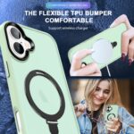 For iPhone 16 Skin-feel MagSafe Holder PC Hybrid TPU Phone Case(Matcha Green) - Image 6