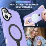 For iPhone 16 Skin-feel MagSafe Holder PC Hybrid TPU Phone Case(Purple) - Image 6