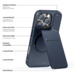 For iPhone 16 Pro DUX DUCIS Rafi II Series MagSafe Magnetic Holder RFID Phone Case(Blue) - Image 3