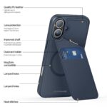 For iPhone 16 DUX DUCIS Rafi II Series MagSafe Magnetic Holder RFID Phone Case(Blue) - Image 3