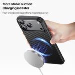 For iPhone 17 Pro Max Kevlar Fiber Shockproof MagSafe Phone Case(Black) - Image 6