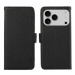 For iPhone 17 Pro Max ABEEL Side-Magnetic Litchi Pattern Leather RFID Phone Case(Black)