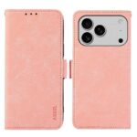 For iPhone 17 Pro Max ABEEL Frosted Magnetic RFID Leather Phone Case(Pink)