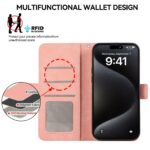 For iPhone 17 Pro Max ABEEL Frosted Magnetic RFID Leather Phone Case(Pink) - Image 7