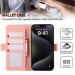 For iPhone 17 Pro Max ABEEL Frosted Magnetic RFID Leather Phone Case(Pink) - Image 8
