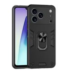 For iPhone 17 Pro Max Shockproof Metal Ring Holder Phone Case(Black)