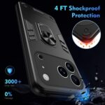 For iPhone 17 Pro Max Shockproof Metal Ring Holder Phone Case(Black) - Image 4