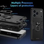 For iPhone 17 Pro Max Shockproof Metal Ring Holder Phone Case(Black) - Image 7