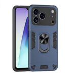 For iPhone 17 Pro Max Shockproof Metal Ring Holder Phone Case(Blue)