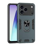 For iPhone 17 Pro Max Shockproof Metal Ring Holder Phone Case(Green)