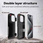 For iPhone 16 Pro RedPepper Armor Magsafe PC Hybrid TPU Phone Case(Black) - Image 5