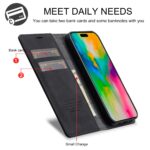 For iPhone 16 Plus LC.IMEEKE Strong Magnetism Microfiber Leather Phone Case(Black) - Image 4