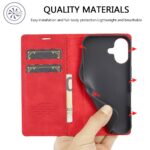 For iPhone 16 Plus LC.IMEEKE Strong Magnetism Microfiber Leather Phone Case(Red) - Image 3