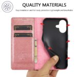 For iPhone 16 Plus LC.IMEEKE Strong Magnetism Microfiber Leather Phone Case(Rose Gold) - Image 3