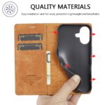 For iPhone 16 Plus LC.IMEEKE Strong Magnetism Microfiber Leather Phone Case(Brown) - Image 3
