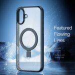For iPhone 16 Plus DUX DUCIS Aimo Mag Series MagSafe Ring Holder Frosted Phone Case(Black) - Image 2