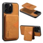 For iPhone 16 Pro ESEBLE E2 Retro Texture Card Slots MagSafe RFID Leather Case(Yellow)