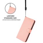 For iPhone 17 Pro Max Skin Feel Solid Color Leather Phone Case with Lanyard(Pink) - Image 6