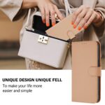 For iPhone 17 Pro Max Skin Feel Solid Color Leather Phone Case with Lanyard(Nude) - Image 4