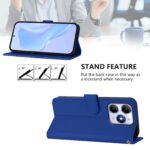 For iPhone 17 Pro Max Skin Feel Solid Color Leather Phone Case with Lanyard(Dark Blue) - Image 3
