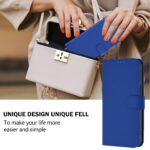 For iPhone 17 Pro Max Skin Feel Solid Color Leather Phone Case with Lanyard(Dark Blue) - Image 4
