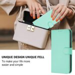 For iPhone 17 Pro Max Skin Feel Solid Color Leather Phone Case with Lanyard(Mint Green) - Image 4