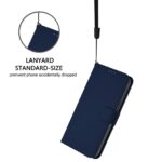 For iPhone 17 Pro Max Skin Feel Solid Color Leather Phone Case with Lanyard(Navy Blue) - Image 5