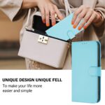 For iPhone 17 Pro Max Skin Feel Solid Color Leather Phone Case with Lanyard(Sky Blue) - Image 4
