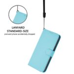 For iPhone 17 Pro Max Skin Feel Solid Color Leather Phone Case with Lanyard(Sky Blue) - Image 5