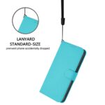 For iPhone 17 Pro Max Skin Feel Solid Color Leather Phone Case with Lanyard(Lake Blue) - Image 5