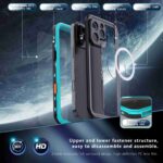 For iPhone 16 Pro RedPepper Transparent Dot IP68 Waterproof Triple-proof MagSafe Phone Case(Black Blue) - Image 9
