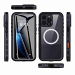 For iPhone 16 Pro RedPepper Transparent Dot IP68 Waterproof Triple-proof MagSafe Phone Case(Black Dark Grey) - Image 2