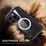 For iPhone 16 Pro RedPepper Transparent Dot IP68 Waterproof Triple-proof MagSafe Phone Case(Black Dark Grey) - Image 6