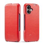 For iPhone 16 Plus Fierre Shann 64 Texture Vertical Flip PU Leather Phone Case(Red)