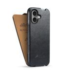 For iPhone 16 Plus Fierre Shann 64 Texture Vertical Flip PU Leather Phone Case(Black) - Image 3
