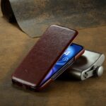 For iPhone 16 Plus Fierre Shann 64 Texture Vertical Flip PU Leather Phone Case(Brown) - Image 5