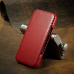 For iPhone 16 Plus Fierre Shann Top Layer Cowhide Business Magnetic Leather Phone Case(Red) - Image 2