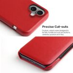 For iPhone 16 Plus Fierre Shann Top Layer Cowhide Business Magnetic Leather Phone Case(Red) - Image 6