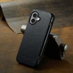 For iPhone 16 Plus Fierre Shann Top Layer Cowhide Business Magnetic Leather Phone Case(Black) - Image 3