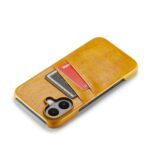 For iPhone 16 Plus Fierre Shann Retro Oil Wax Texture Card Slots PU Leather Phone Case(Yellow) - Image 6